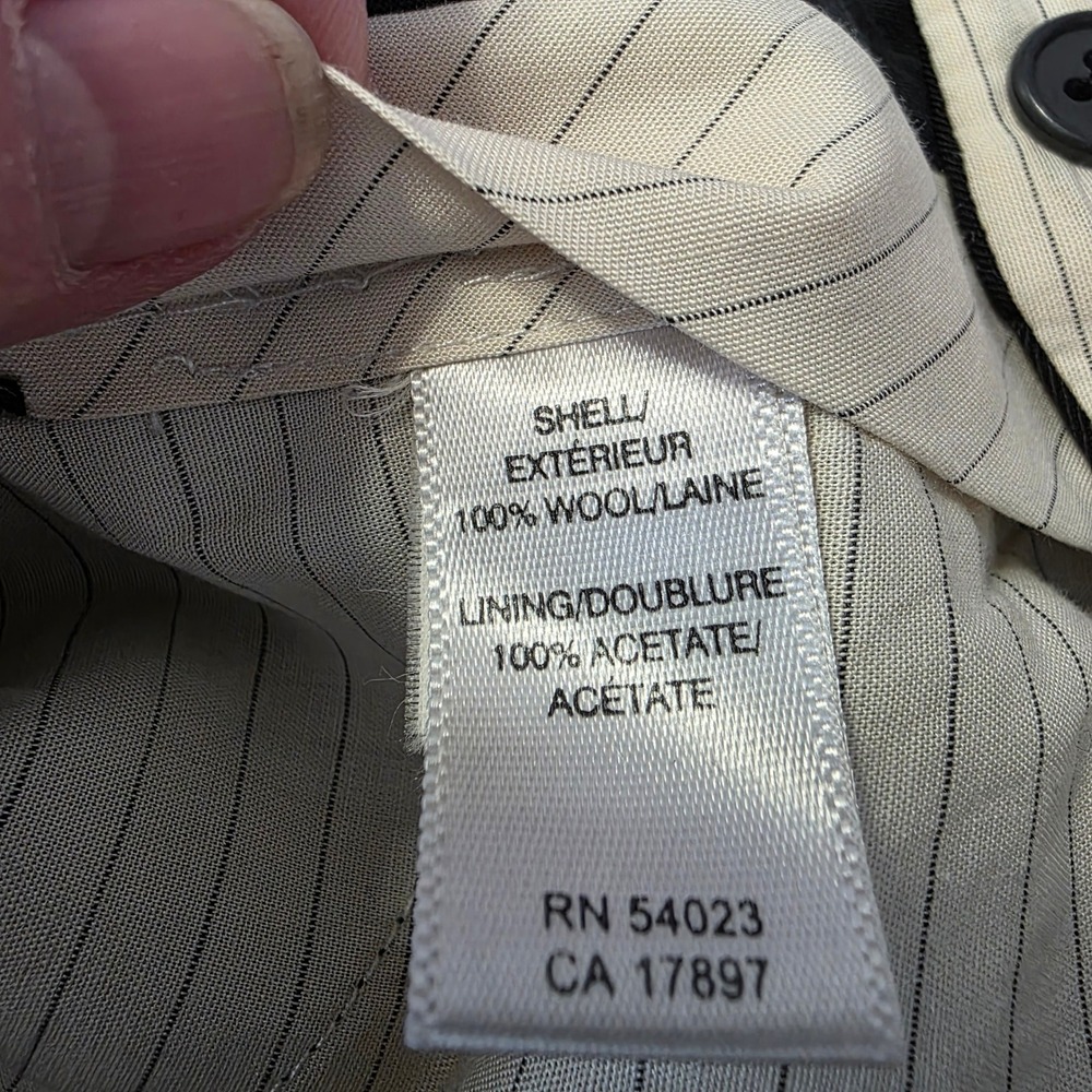 Banana Republic Mens 100% Wool Dress Pants Black Flat Front Straight 33x32 - Picture 7 of 10